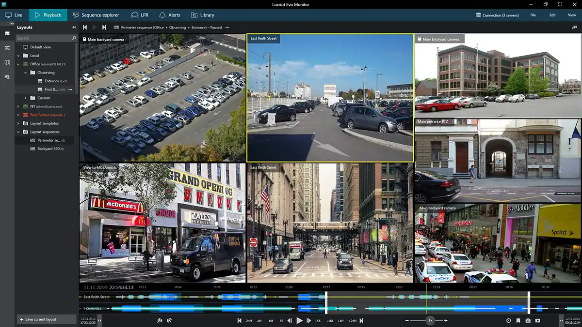 بازپخش تصاویر با استفاده از نرم افزار دوربین مداربسته ip