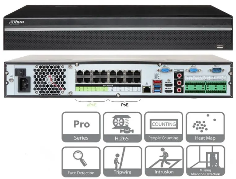 دستگاه ان وی آر داهوا مدل NVR5416-16P-4KS2