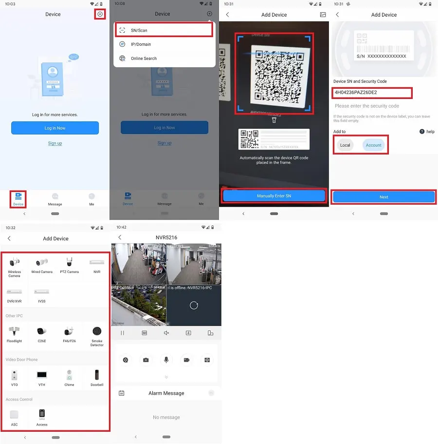 مراحل اضافه کردن دستگاه داهوا از طریق P2P در نرم افزار MDSS