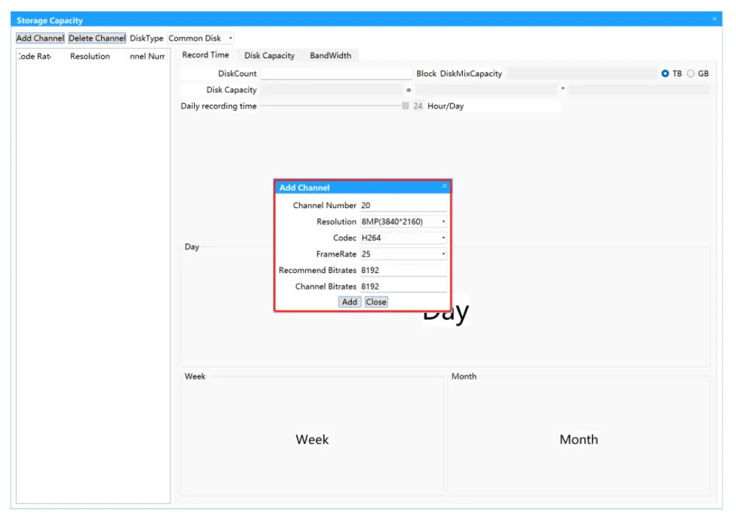 محاسبه فضای موردنیاز برای فیلم برداری با استفاده از Search Config Tool (گام دوم)
