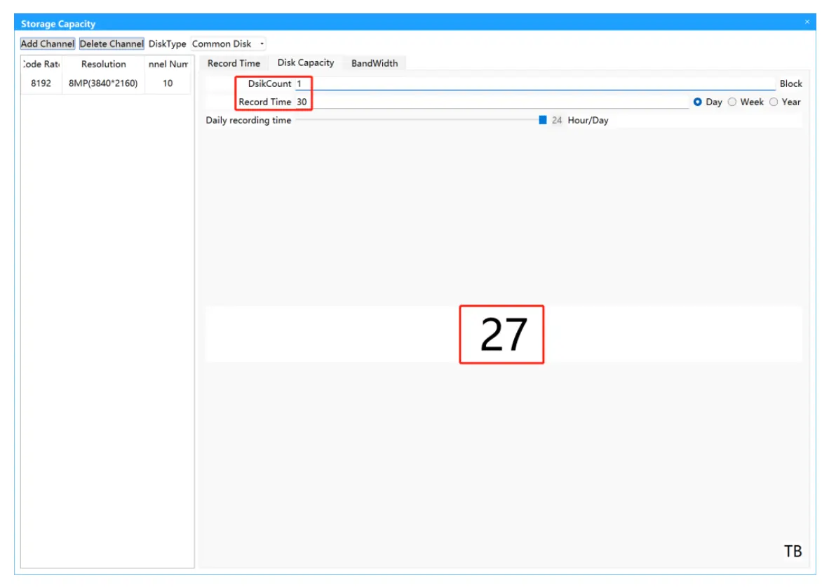 نحوه محاسبه فضای ذخیره‌سازی بر اساس زمان ضبط با استفاده از Search Config Tool